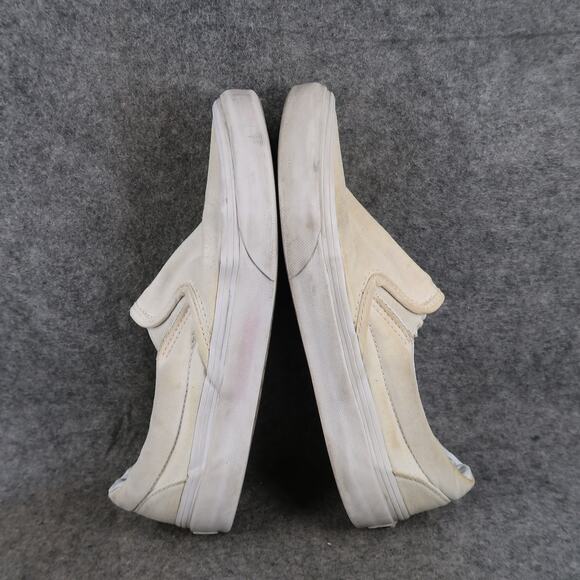 Vans Shoes Womens 7 Classic Slip On Sneakers Casual White Canvas Skate Trainers - Picture 8 of 11